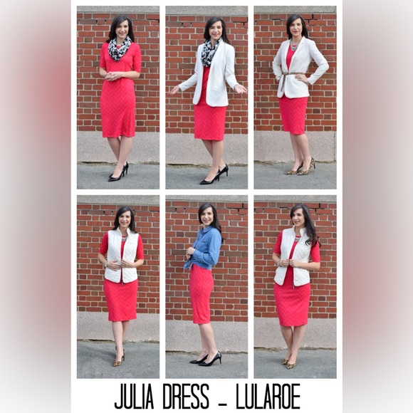 LULAROE Julia Bodycon Midi Dress XXS Gray Brown Stripe Short Elbow Sleeve NEW! - Picture 8 of 10